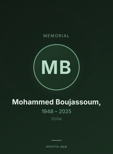 Memorial portrait of Mohammed Boujassoum,