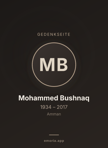 Gedenkportrait von Mohammed Bushnaq