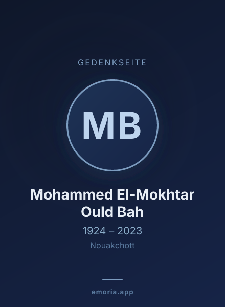 Gedenkportrait von Mohammed El-Mokhtar Ould Bah