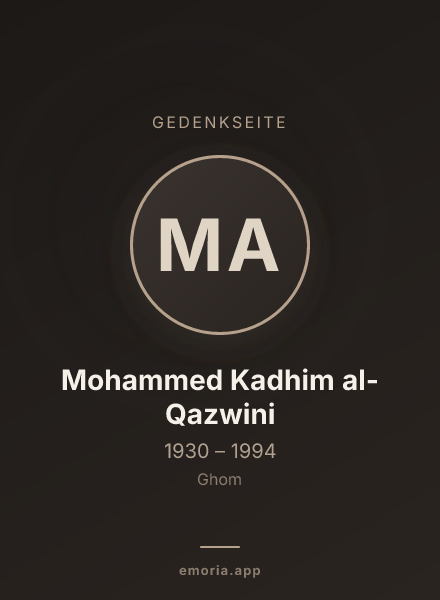 Gedenkportrait von Mohammed Kadhim al-Qazwini