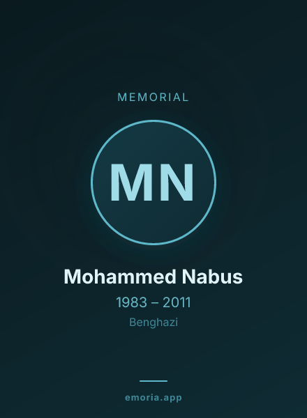 Memorial portrait of Mohammed Nabus