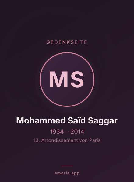 Gedenkportrait von Mohammed Saïd Saggar
