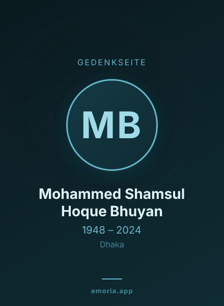 Gedenkportrait von Mohammed Shamsul Hoque Bhuyan