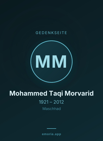 Gedenkportrait von Mohammed Taqi Morvarid
