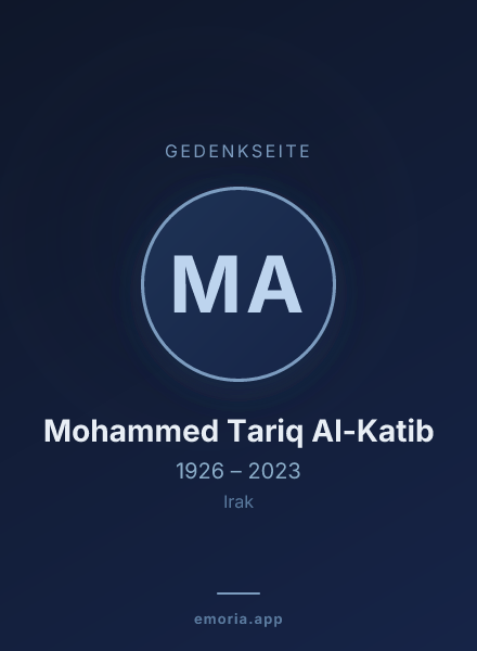 Gedenkportrait von Mohammed Tariq Al-Katib