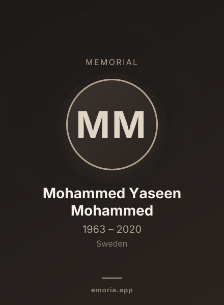 Memorial portrait of Mohammed Yaseen Mohammed