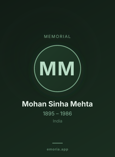 Memorial portrait of Mohan Sinha Mehta