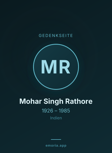 Gedenkportrait von Mohar Singh Rathore
