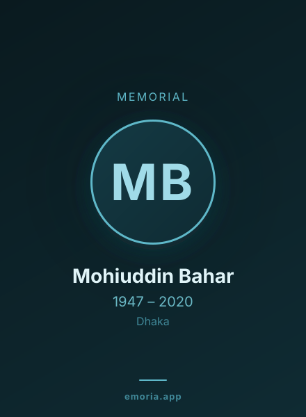 Memorial portrait of Mohiuddin Bahar