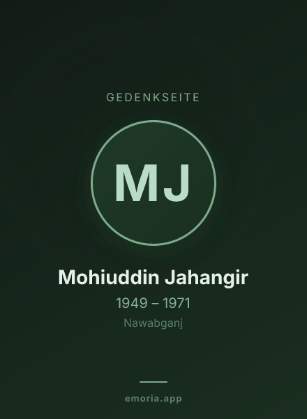 Gedenkportrait von Mohiuddin Jahangir