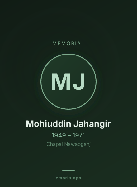 Memorial portrait of Mohiuddin Jahangir