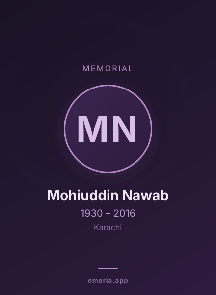 Memorial portrait of Mohiuddin Nawab