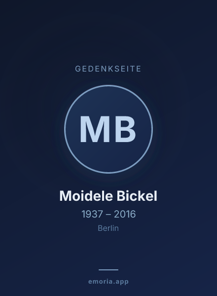 Gedenkportrait von Moidele Bickel