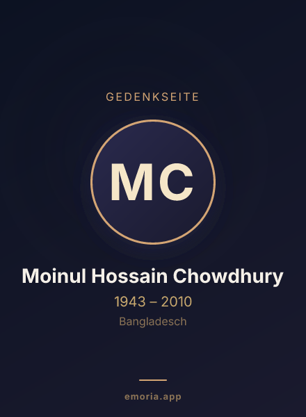 Gedenkportrait von Moinul Hossain Chowdhury