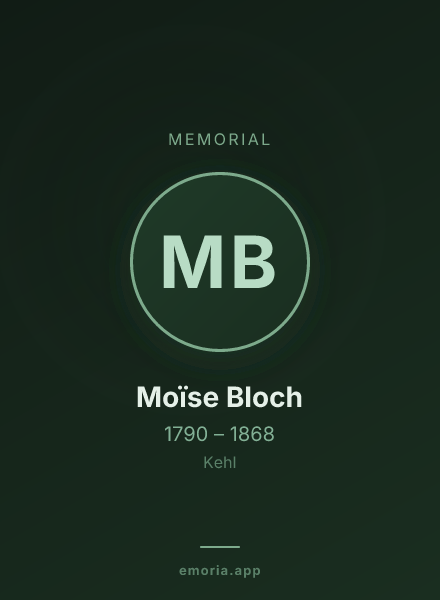 Memorial portrait of Moïse Bloch