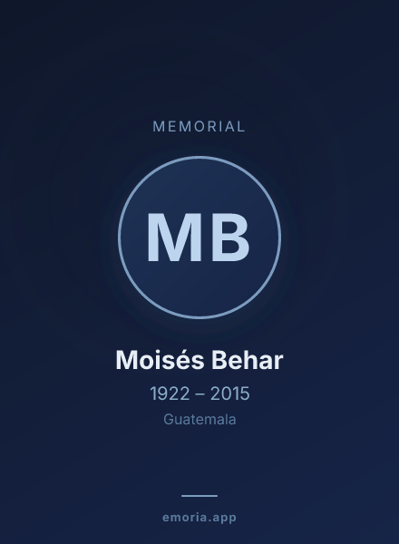 Memorial portrait of Moisés Behar