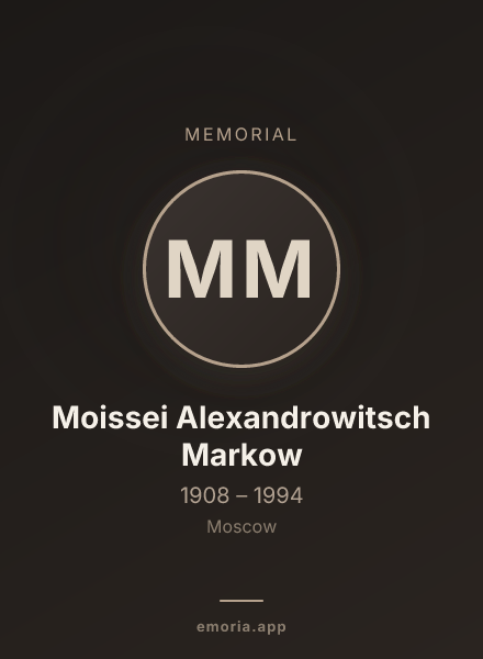 Memorial portrait of Moissei Alexandrowitsch Markow