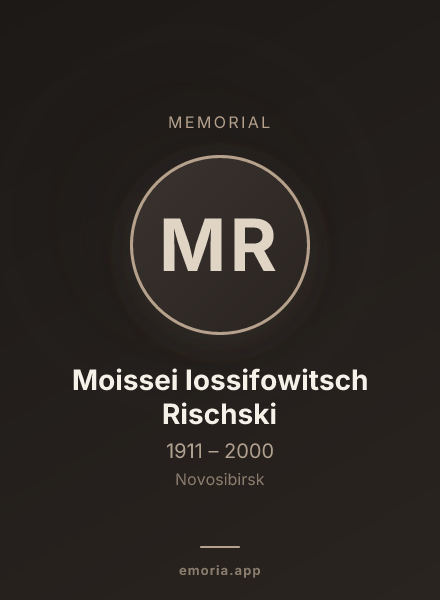 Memorial portrait of Moissei Iossifowitsch Rischski