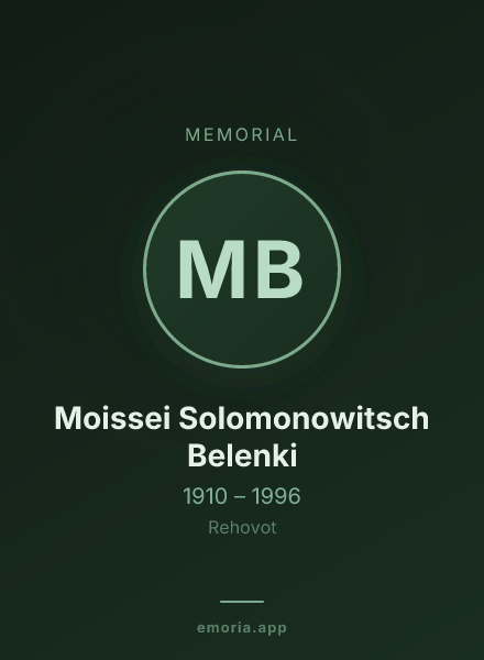 Memorial portrait of Moissei Solomonowitsch Belenki