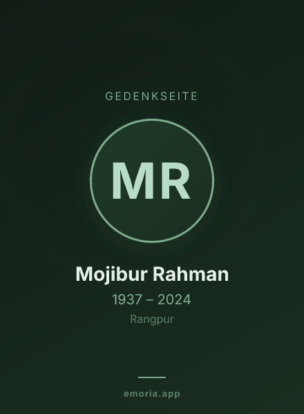 Gedenkportrait von Mojibur Rahman