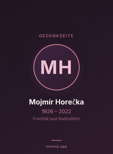 Gedenkportrait von Mojmír Horečka