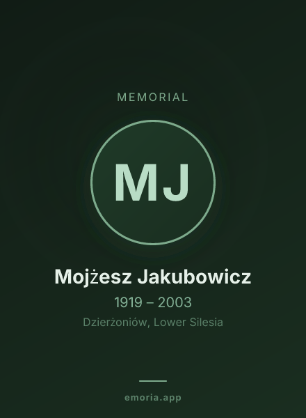 Memorial portrait of Mojżesz Jakubowicz