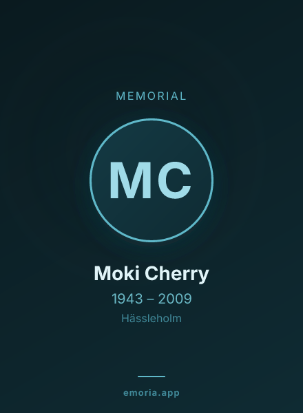 Memorial portrait of Moki Cherry