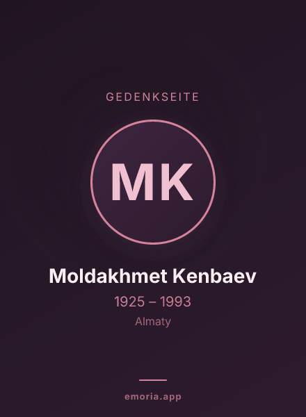 Gedenkportrait von Moldakhmet Kenbaev