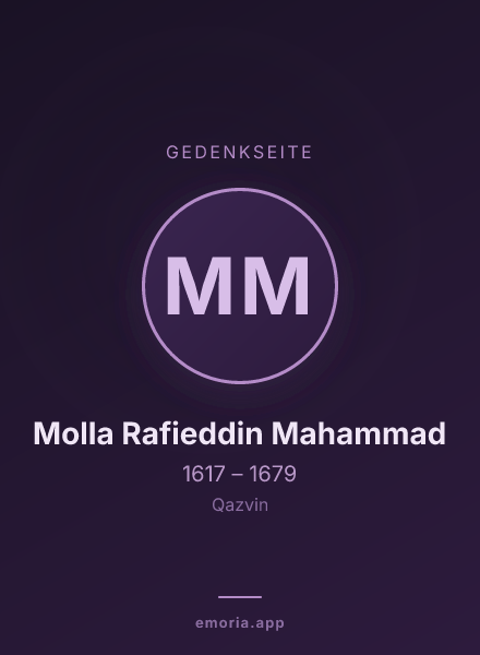 Gedenkportrait von Molla Rafieddin Mahammad
