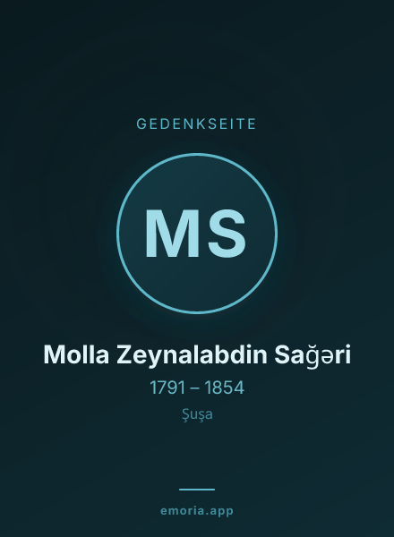 Gedenkportrait von Molla Zeynalabdin Sağəri