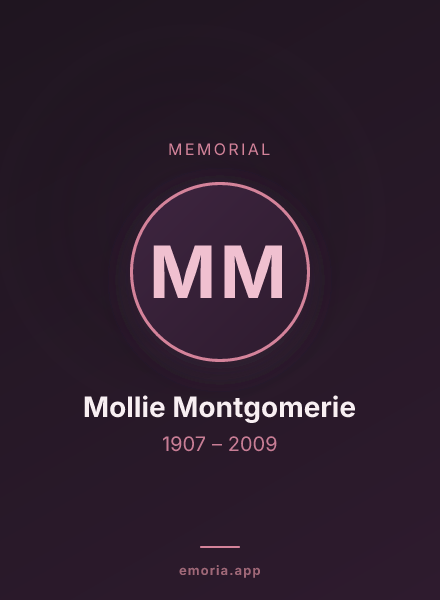 Memorial portrait of Mollie Montgomerie