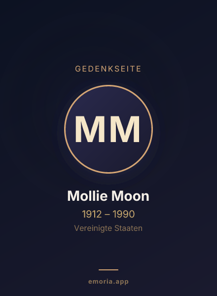 Gedenkportrait von Mollie Moon