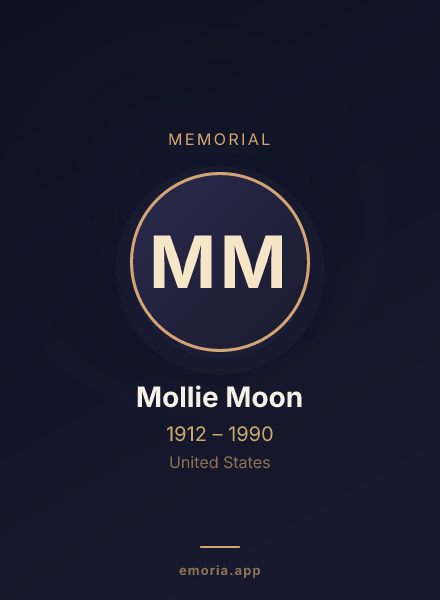 Memorial portrait of Mollie Moon