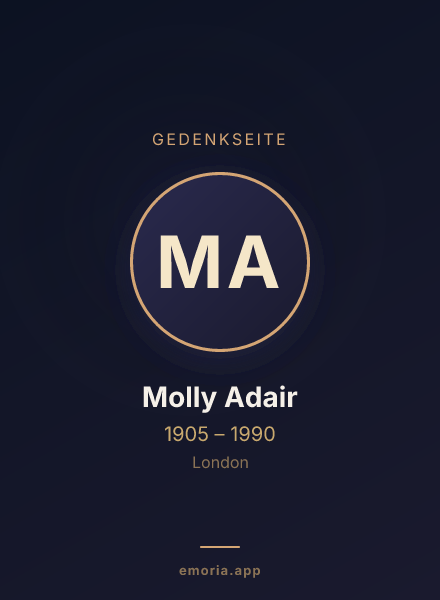 Gedenkportrait von Molly Adair