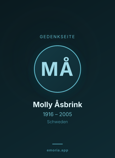 Gedenkportrait von Molly Åsbrink