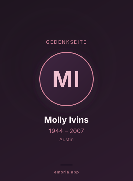 Gedenkportrait von Molly Ivins