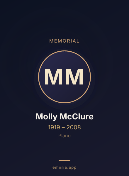 Memorial portrait of Molly McClure