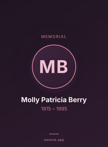 Memorial portrait of Molly Patricia Berry