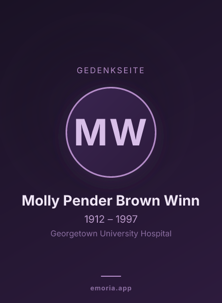 Gedenkportrait von Molly Pender Brown Winn