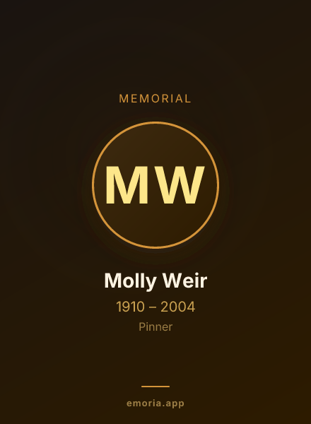 Memorial portrait of Molly Weir