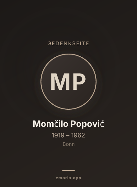 Gedenkportrait von Momčilo Popović