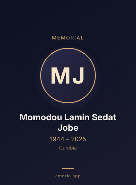 Memorial portrait of Momodou Lamin Sedat Jobe