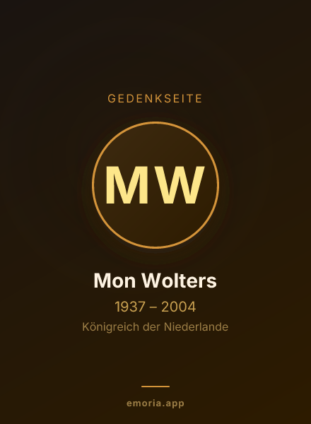 Gedenkportrait von Mon Wolters