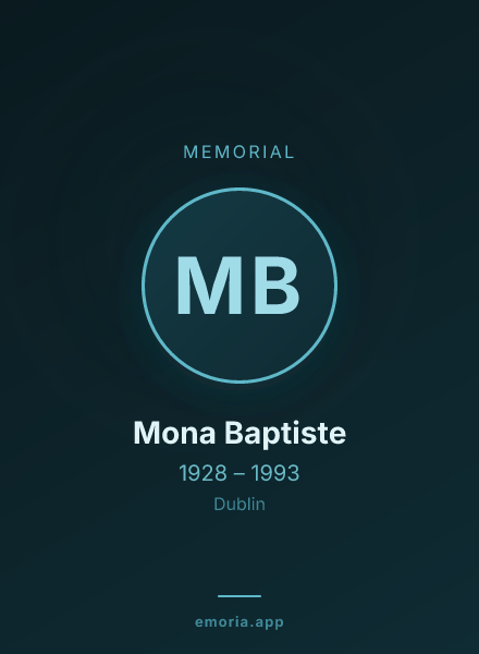 Memorial portrait of Mona Baptiste
