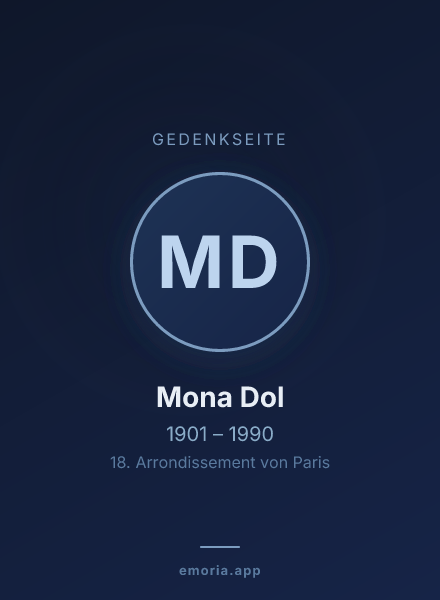 Gedenkportrait von Mona Dol