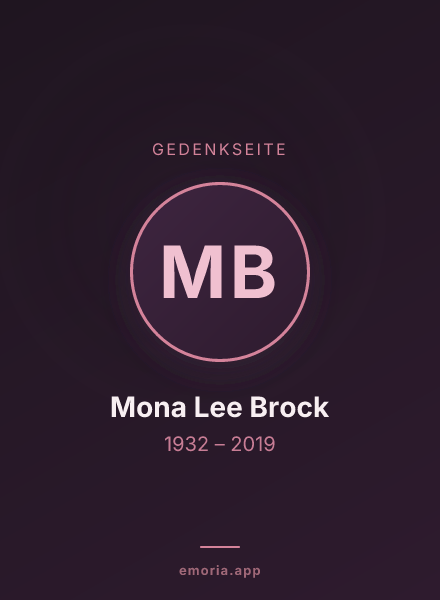 Gedenkportrait von Mona Lee Brock