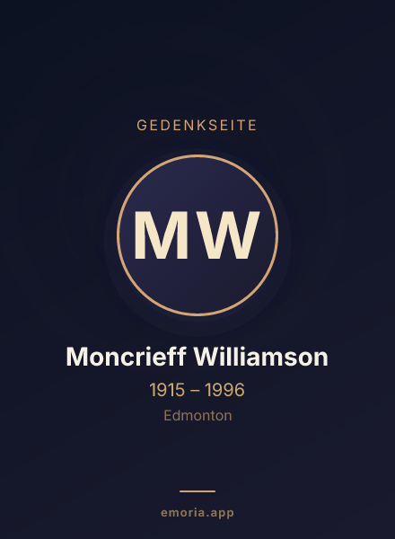 Gedenkportrait von Moncrieff Williamson