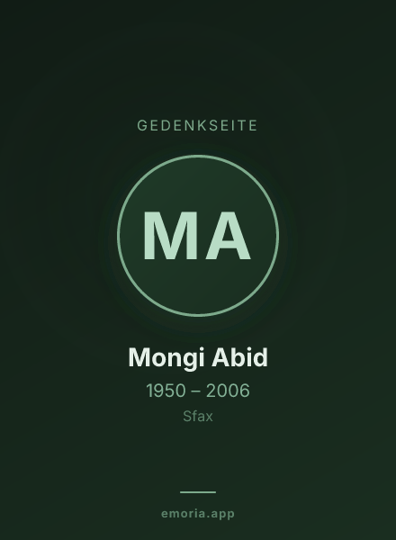 Gedenkportrait von Mongi Abid