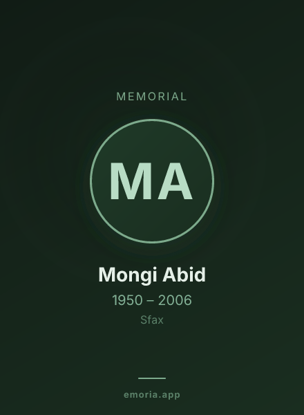 Memorial portrait of Mongi Abid