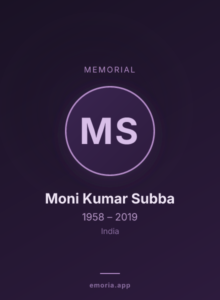 Memorial portrait of Moni Kumar Subba